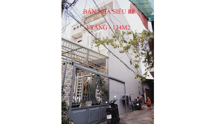 BÁN NHÀ MẶT TIỀN GẦN AONE TÂN PHÚ, BÌNH TÂN 3 TẦNG 134M2, NHỈNH 8 TỶ